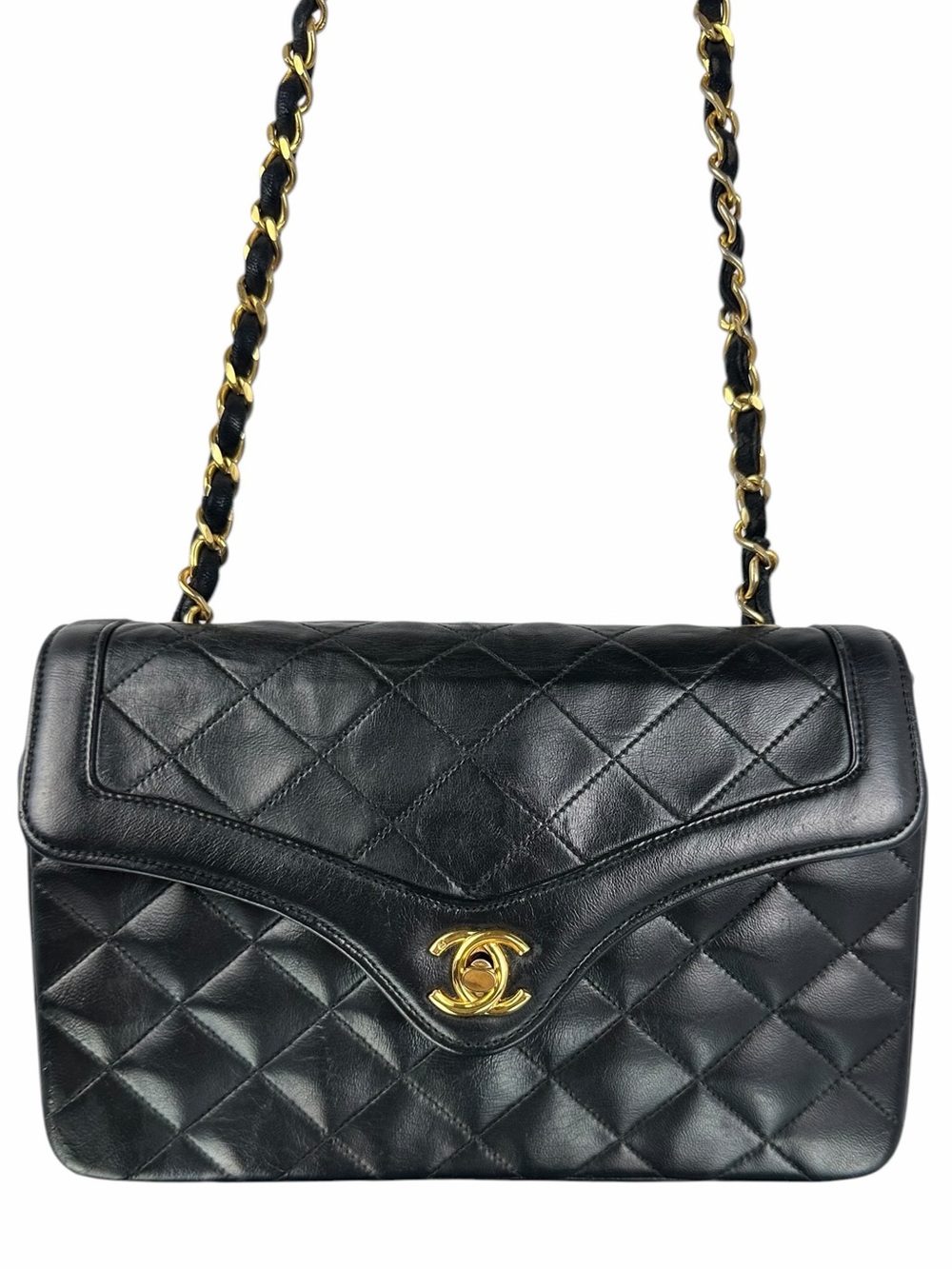 CHANEL CC MINI LAMBSKIN LEATHER FLAP BAG 24KT PLATED
